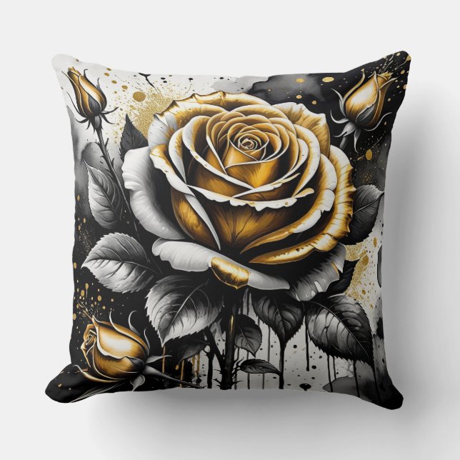 Golden Ro Abstrakt Kudde (Framsida)