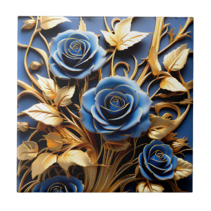 Golden Ro Art nouveau Kakelplatta