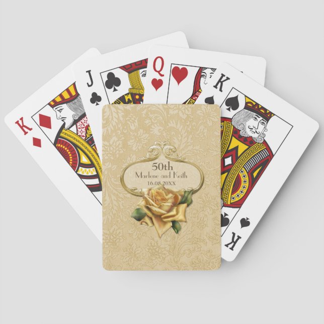 Golden Ro Damask 50:e Bröllop A Kortlek (Baksidan)
