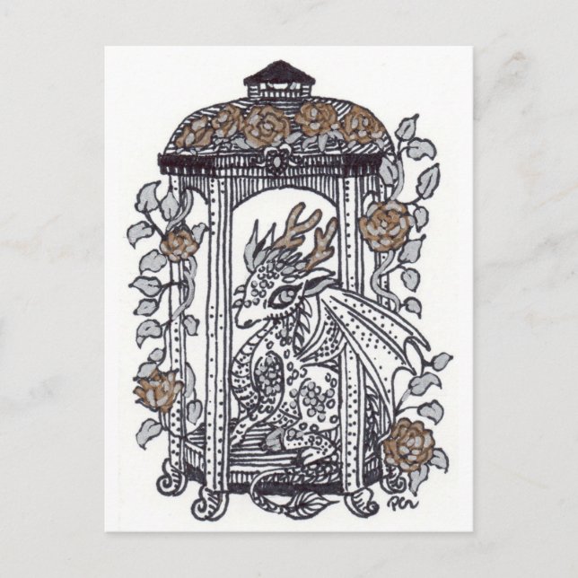 Golden Ro Dragon Gazebo Vykort (Framsida)