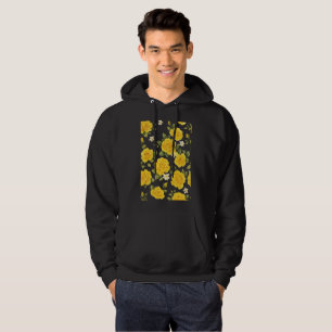 Golden Ro Elegance on Black Hoodie