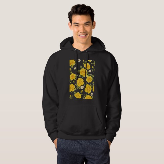 Golden Ro Elegance on Black Hoodie (Hel framsida)