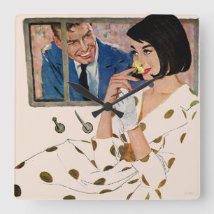 Golden Ro Fyrkantig Klocka