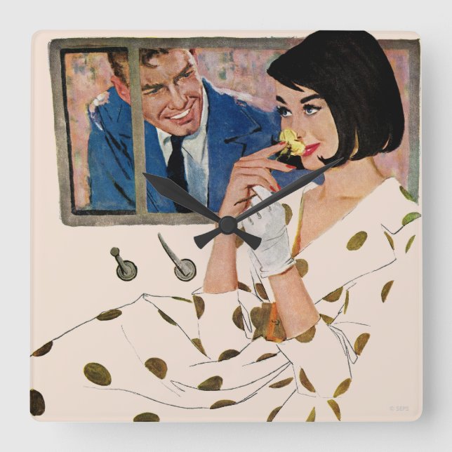 Golden Ro Fyrkantig Klocka (Framsida)