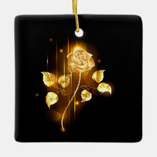 Golden ro (guld ro) julgransprydnad keramik
