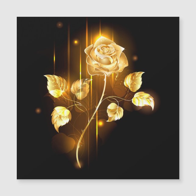 Golden ro (guld ro) magnetisk inbjudningskort (Framsida)