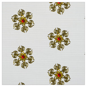 GOLDEN RO MED RED RUBY,White Mönster Tyg