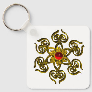 GOLDEN RO RUBY NYCKELRING