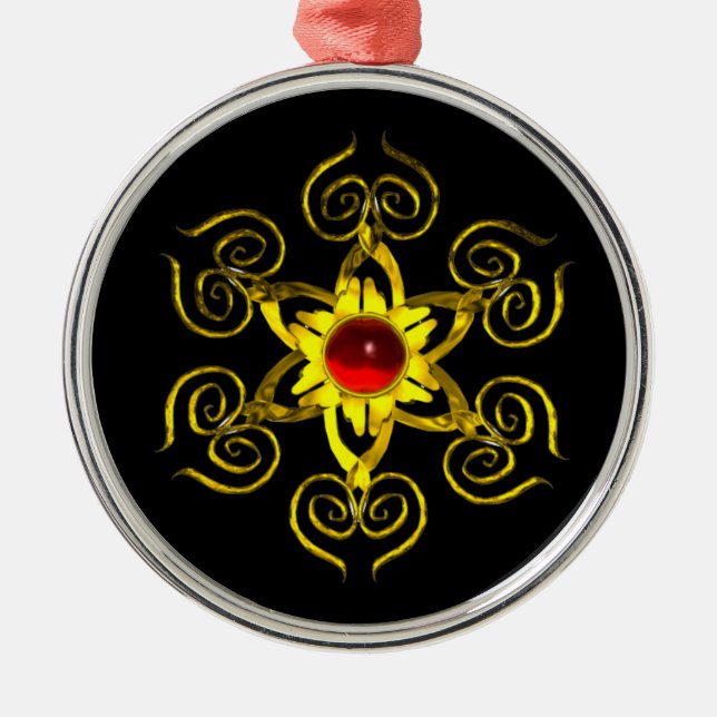 GOLDEN RO RUBY, svart Julgransprydnad Metall (Framsidan)