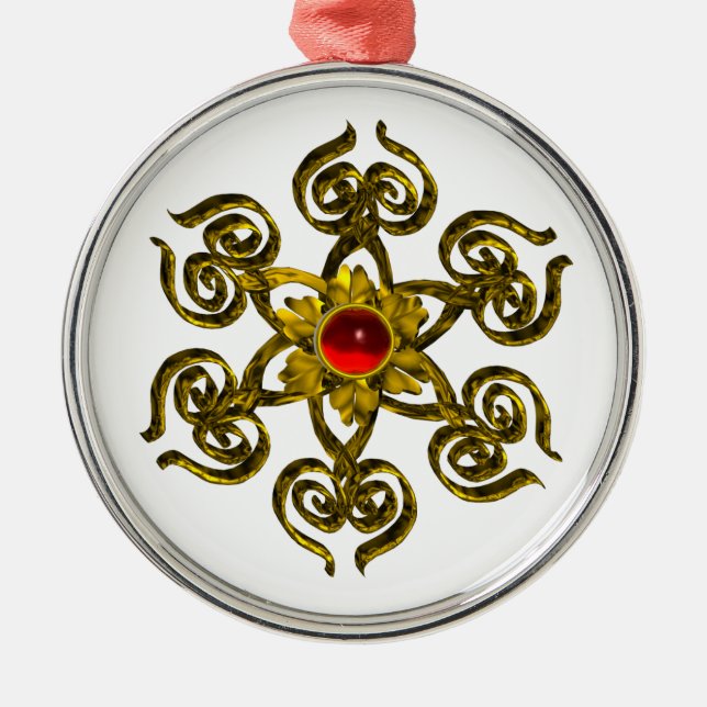 GOLDEN RO RUBY,white Julgransprydnad Metall (Framsidan)
