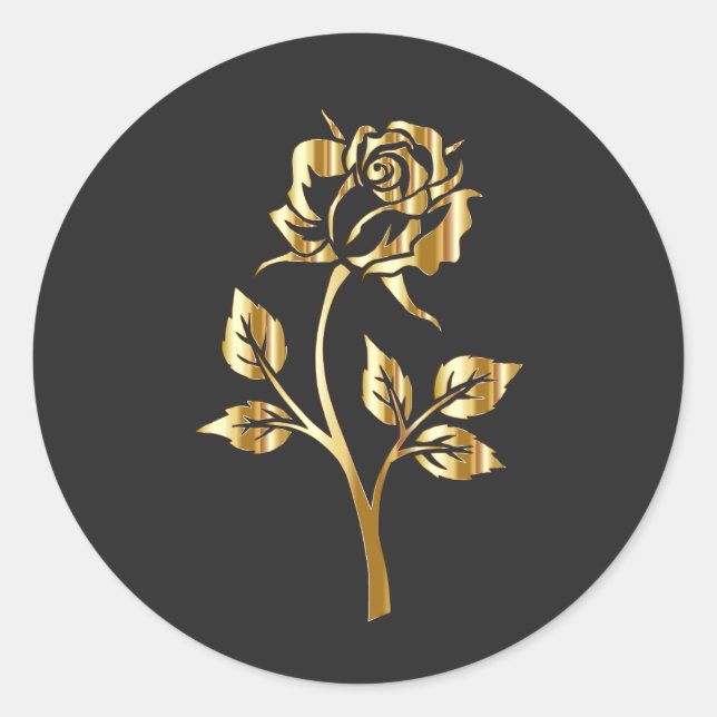 Golden Ro Silhouette-dekalett Runt Klistermärke (Framsida)