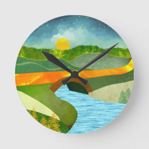 Golden Road Rund Klocka