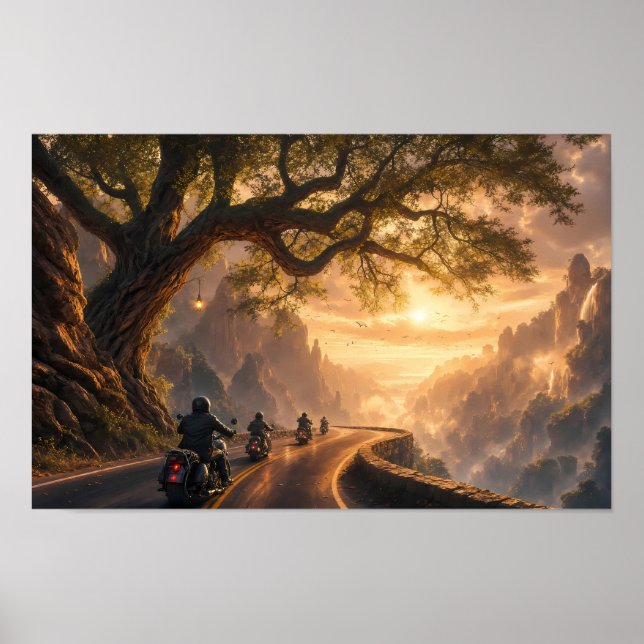 Golden Road Through the Dawn Valley Affisch (Framsidan)