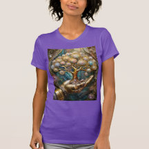 Golden Robot Hand Holding Guld Livets träd