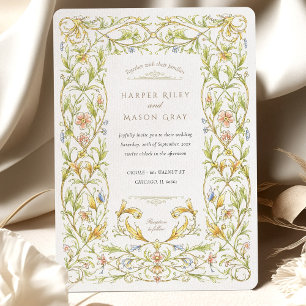 Golden Rococo Vine Bröllop Inbjudningar