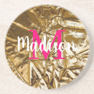 Golden Rosa Monogram-Personlig Underlägg