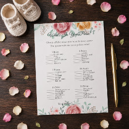 Golden Rose Vad Har Du I Din Väska Baby Shower Spe Anteckningsblock