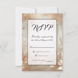 Golden Rosewood Enchanted Forest Bröllop OSA Kort