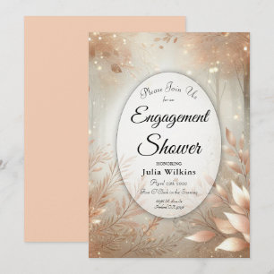 Golden Rosewood Enchanted Forest Förlovning Shower Inbjudningar