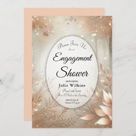 Golden Rosewood Enchanted Forest Förlovning Shower Inbjudningar