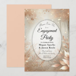 Golden Rosewood Enchanted Forest Förlovningsfest Inbjudningar