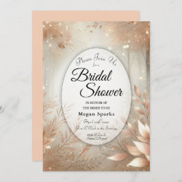 Golden Rosewood Enchanted Forest Möhippa Inbjudningar