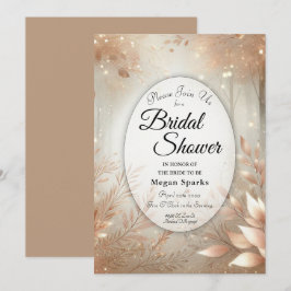 Golden Rosewood Enchanted Forest Möhippa Inbjudningar