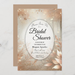 Golden Rosewood Enchanted Forest Möhippa Inbjudningar