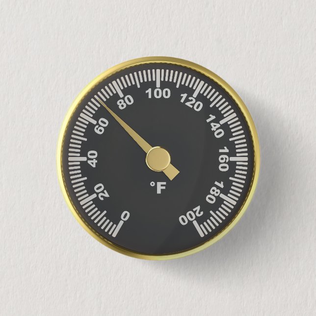 Golden round thermometer knapp (Framsida)
