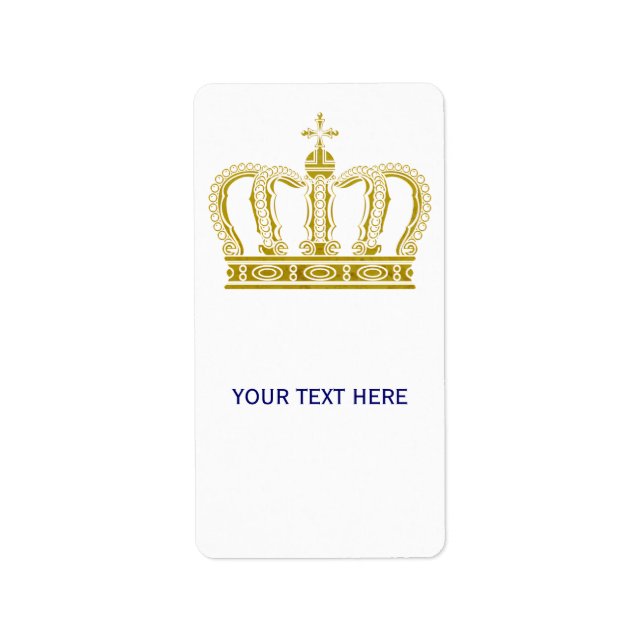 Golden Royal Krona + din rygg. & idéer Adressetikett (Framsidan)
