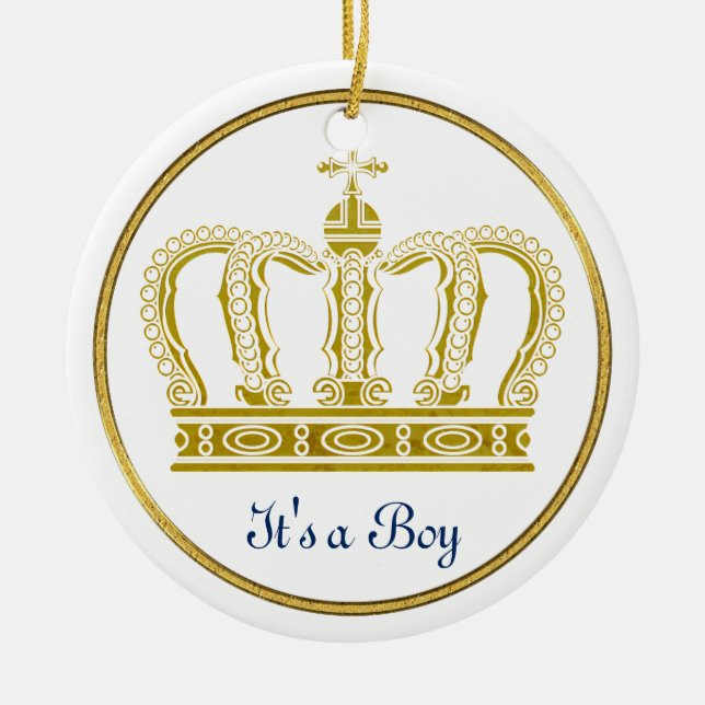 Golden Royal Krona + din rygg. & idéer Julgransprydnad Keramik (Framsidan)