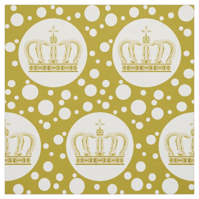 Golden Royal Krona & Dots + din backgr. & idéer Tyg (Provkarta)