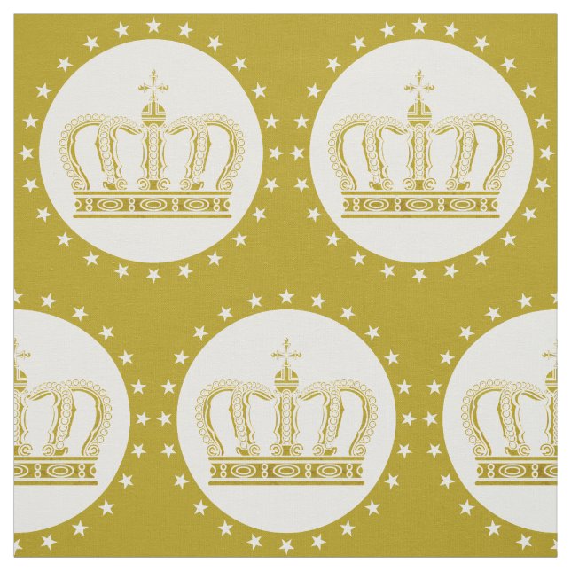 Golden Royal Krona & Stars + din rygg. & idéer Tyg (Provkarta)