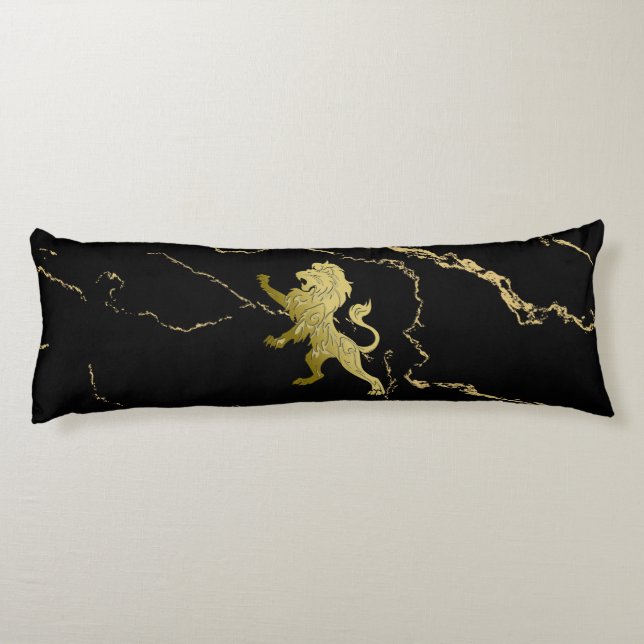 Golden Royal Lejon Black Marble Kroppskudde (Baksidan)
