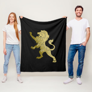 Golden Royal Lejont på Black Fleecefilt