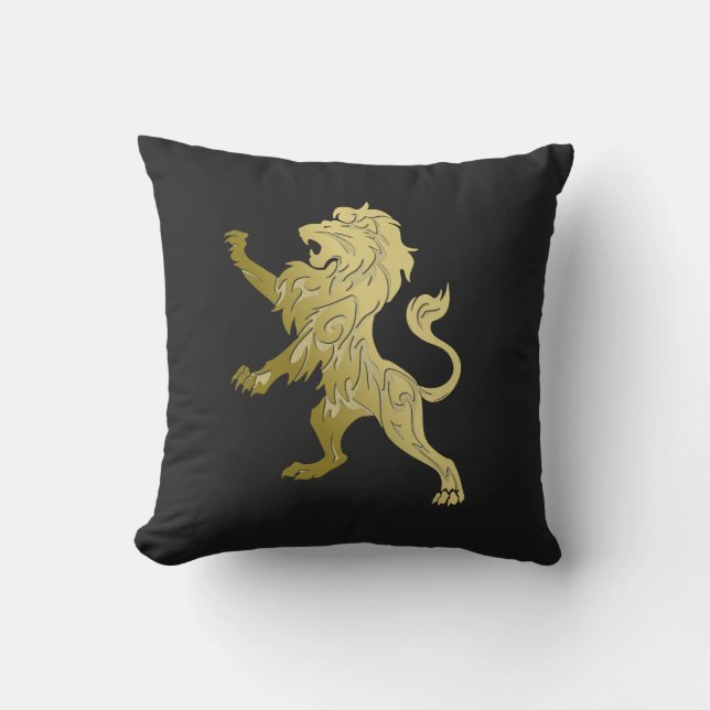 Golden Royal Lejont på Black Kudde (Framsida)
