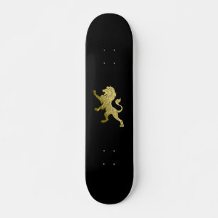 Golden Royal Lejont på Black Mini Skateboard Bräda 18,5 Cm