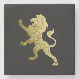 Golden Royal Lejont på Black Stenunderlägg