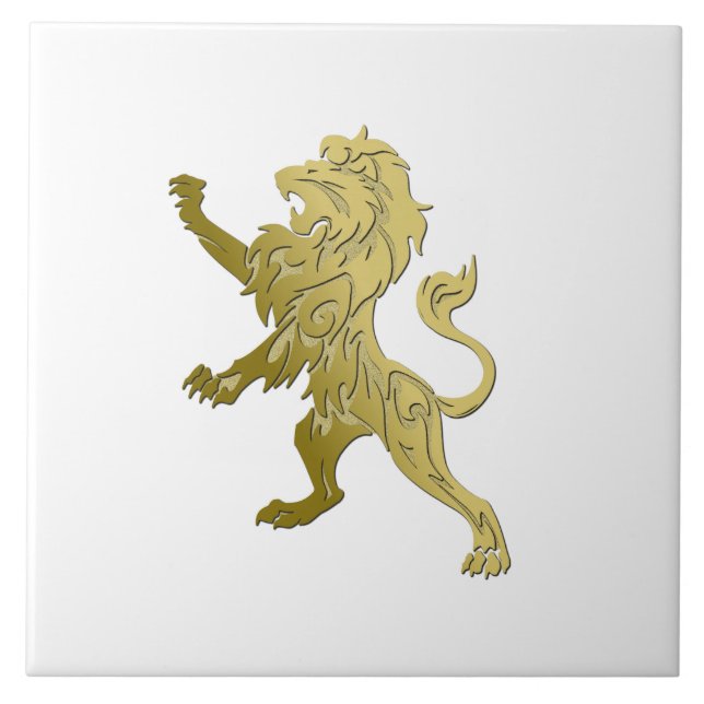 Golden Royal Lejont på White Kakelplatta (Framsidan)