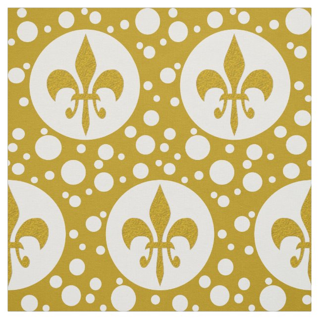 Golden Royal Lily & Dots + din backgr. & idéer Tyg (Provkarta)