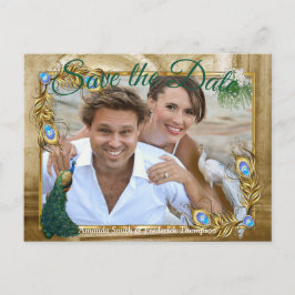 Golden Royal Peacock Feathers Meddelande Vykort