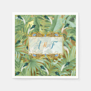 Golden Royal Peacock Feathers Pappersservett