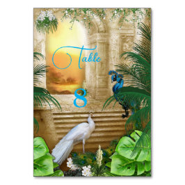 Golden Royal Peacock Temple Bröllop Dreams Bordsnummer