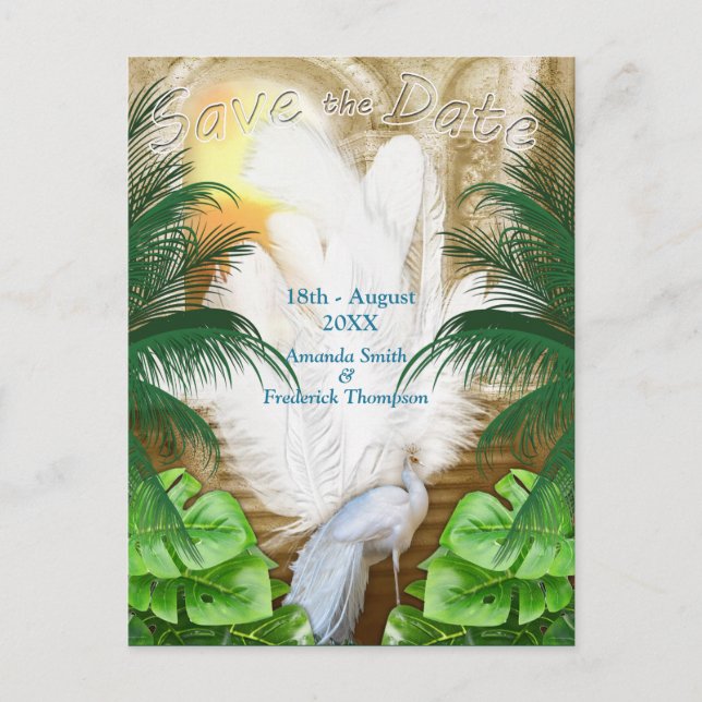 Golden Royal Peacock Temple Dreams Meddelande Vykort (Framsida)