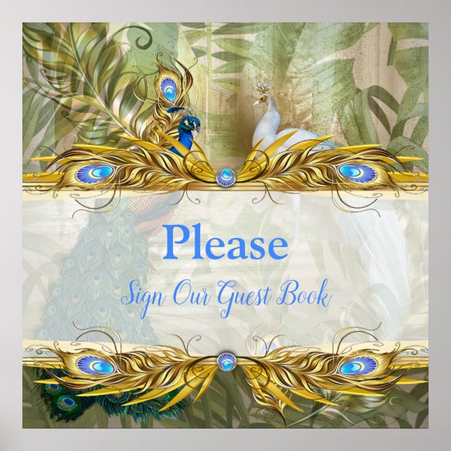 Golden Royal Peacock Temple Dreams Poster (Framsidan)