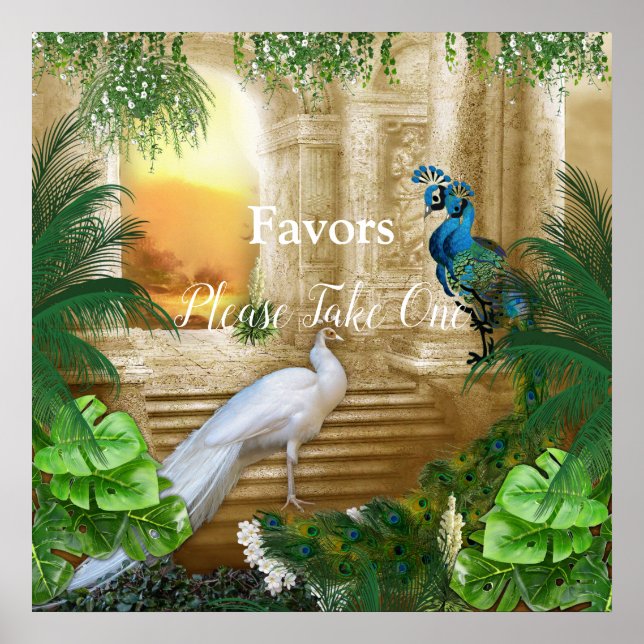 Golden Royal Peacock Temple Dreams Poster (Framsidan)