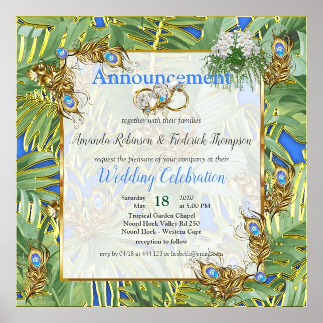 Golden Royal Peacock Temple Dreams Poster (Framsidan)