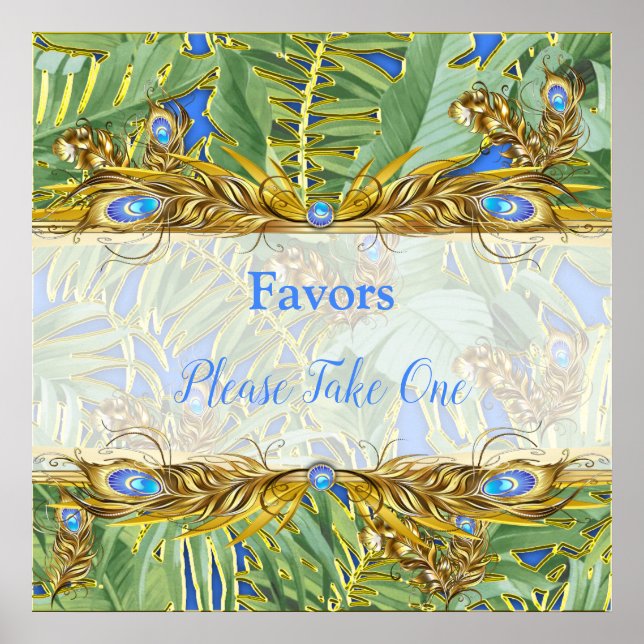 Golden Royal Peacock Temple Dreams Poster (Framsidan)