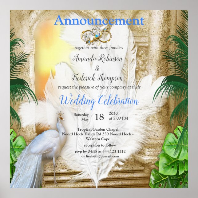 Golden Royal Peacock Temple Dreams Poster (Framsidan)