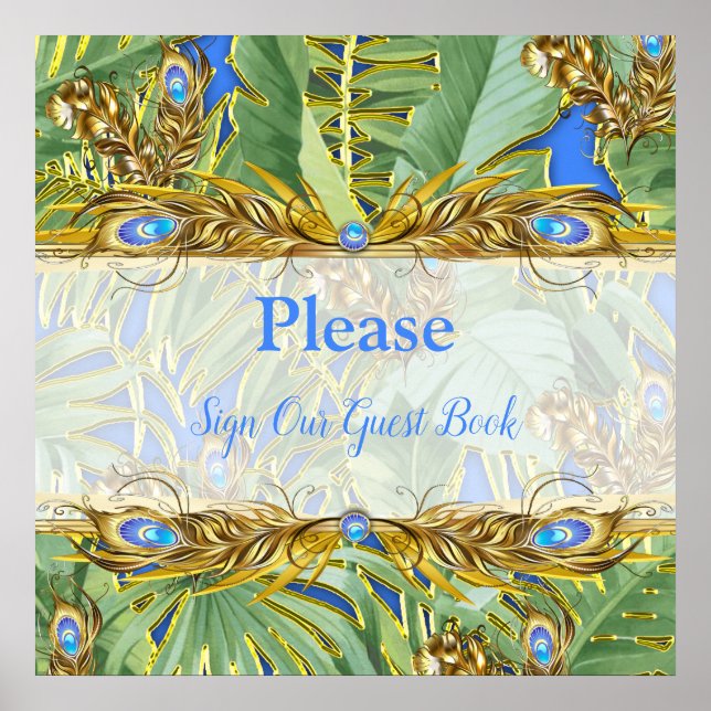 Golden Royal Peacock Temple Dreams Poster (Framsidan)